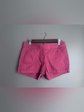 J.Crew Chino City Fit Low Rise Cotton Chino Shorts Size 0 Rust Red Clay Pockets